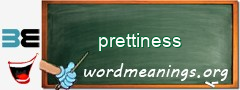 WordMeaning blackboard for prettiness